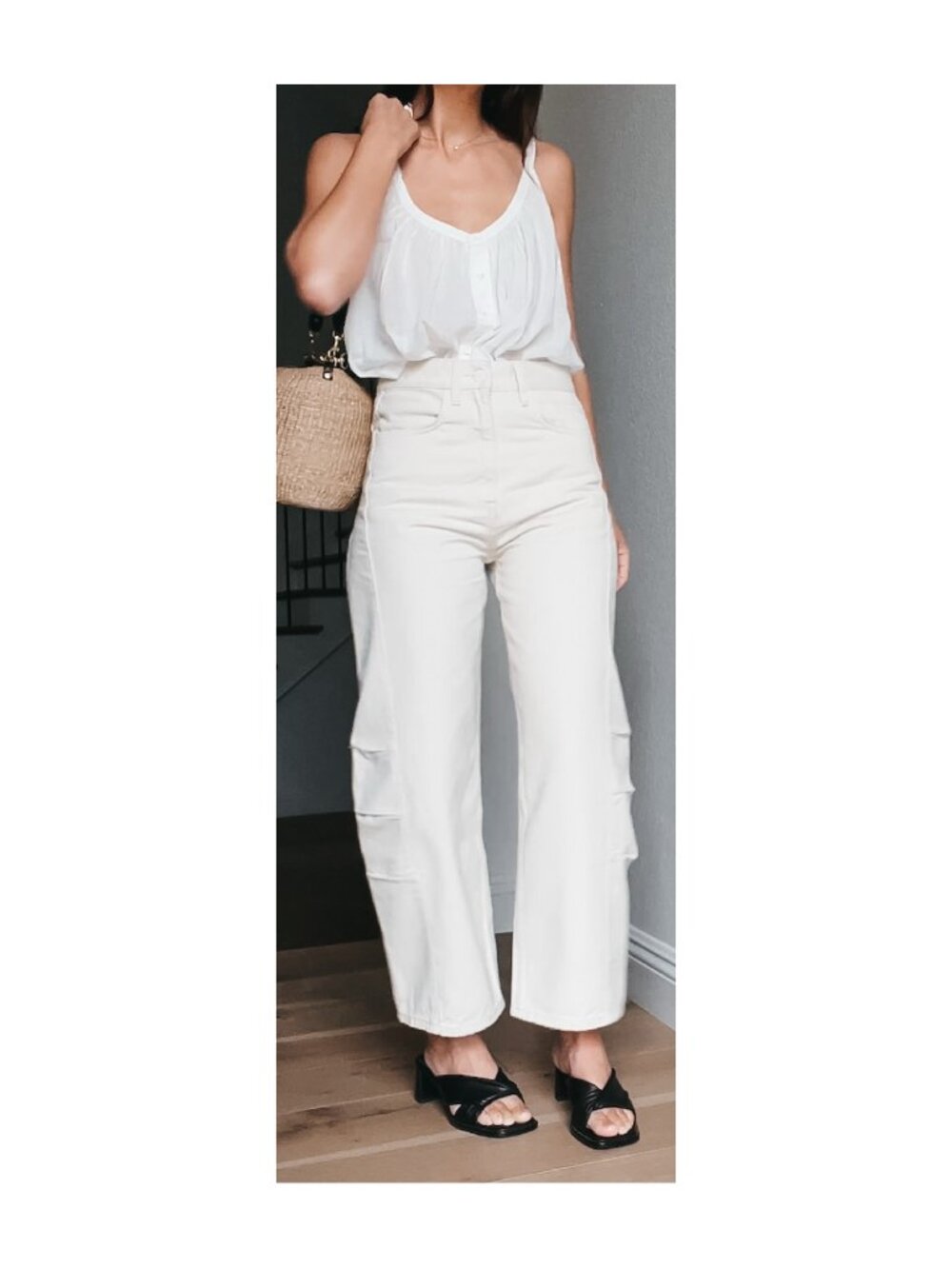 Triarchy Cream Wide Leg Jeans Size 27